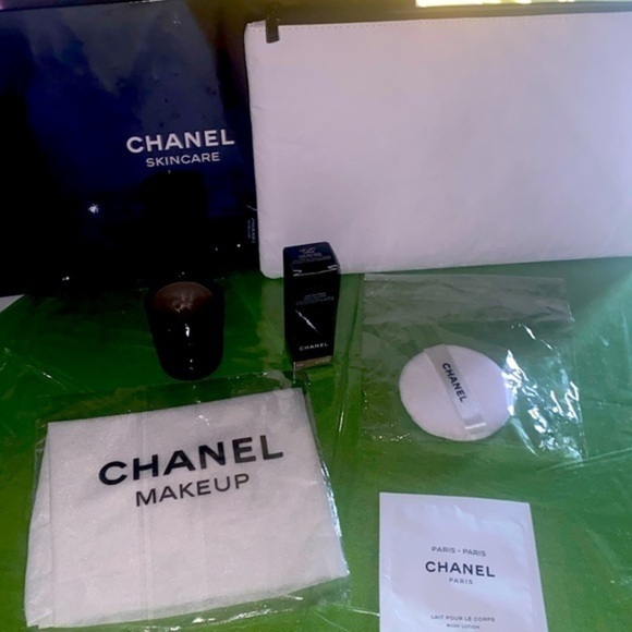 Chanel cosmetic Bag EUC with New Never used Spa/make up itemsChanelExclusive